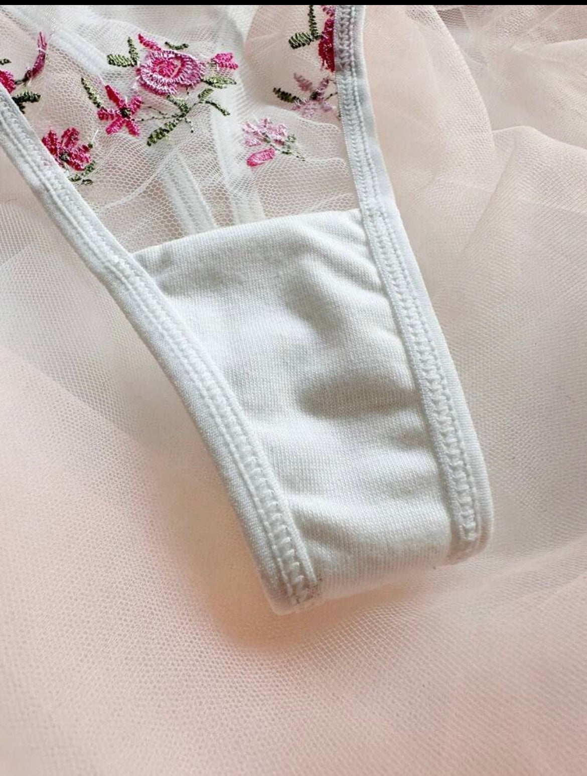 2pcs/Set Women Romantic Floral Embroidered Lingerie Set