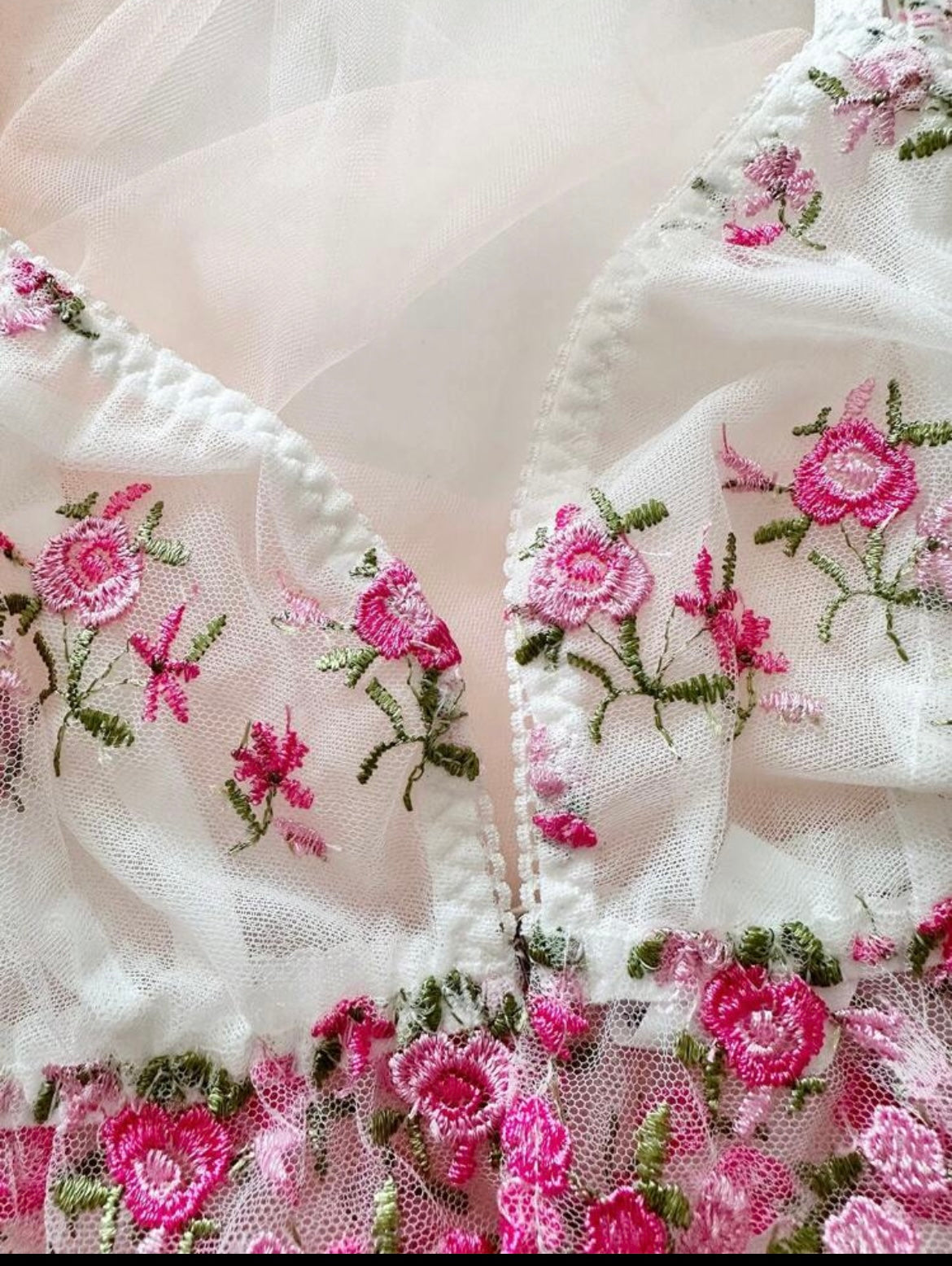 2pcs/Set Women Romantic Floral Embroidered Lingerie Set